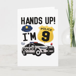 Carte 9e anniversaire Cadeau officier de police 9 ans Ga