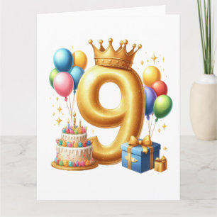Carte 9e anniversaire doré