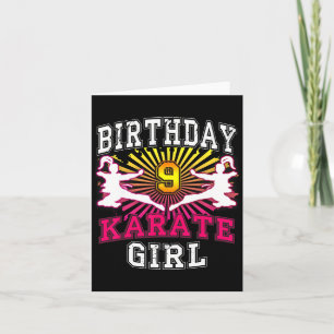 Carte 9e anniversaire fille - Karate 9 ans