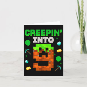 Carte 9e Anniversaire Gamer Pixel Creepin’ In 9 Video Ga