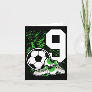 Carte 9e anniversaire garçons 9 ans Football joueur B