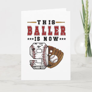 Carte 9e anniversaire Gift Joueur de baseball 9 ans Garç