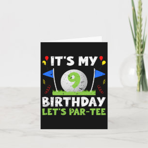 Carte 9e Anniversaire Golf Garçon de neuf ans Golfeur
