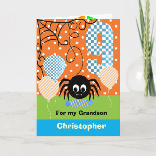 Carte 9e anniversaire Halloween pour petit-fils