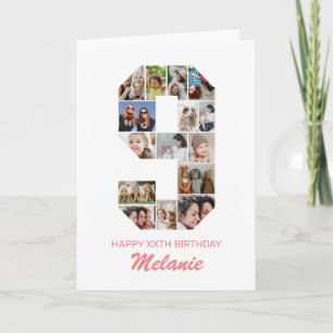 Carte 9e anniversaire Numéro 9 Photo Collage personnalis