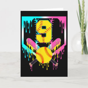 Carte 9e anniversaire Softll Drip Home Plate Crème Glacé