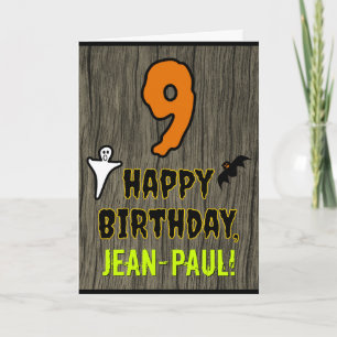 Carte 9e anniversaire : Thème Halloween épouvantable + N