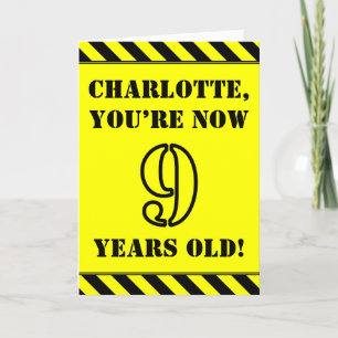 Carte 9e anniversaire : Un texte amusant de style crayon