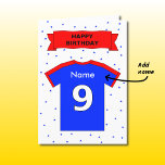 Carte 9e jour de jour de jour de jour de jour de jour de<br><div class="desc">A customizable birthday card for a nine year old, with a red "Happy Birthday" banner and a red and blue sports top for you to personalize - just enter the name in the box. Personalize the greeting inside too, ou use use the suggested "It's your 9th birthday - have a...</div>