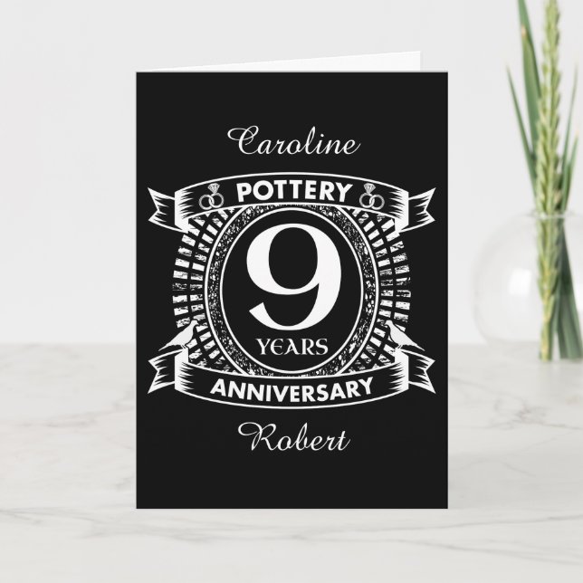 Carte 9ème anniversaire de mariage poterie (Devant)