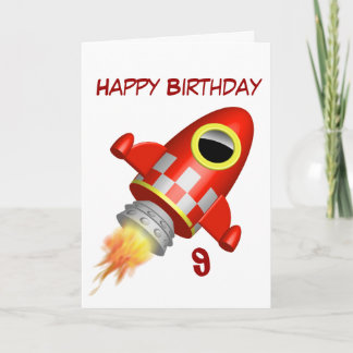 Carte 9ème petit thème de Rocket de joyeux anniversaire