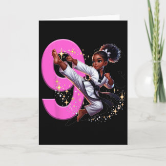 Carte 9th Birthday Black Girl Martial Arts Party Taekwon