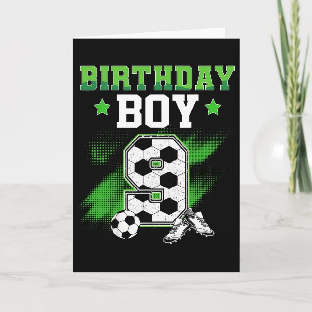 Carte 9th Birthday Boy Soccer 9 Year Old Sport 9yr Boys  (Devant)