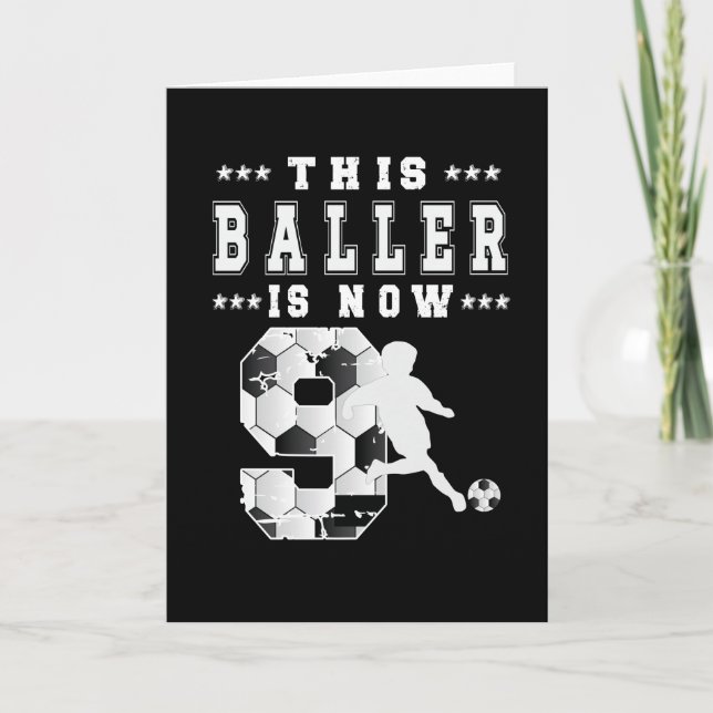 Carte 9th Birthday Gift Soccer Player 9 Year Old Boy (Devant)