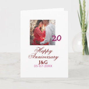Carte À 20 ans de mariage joyeux anniversaire ajoutez un