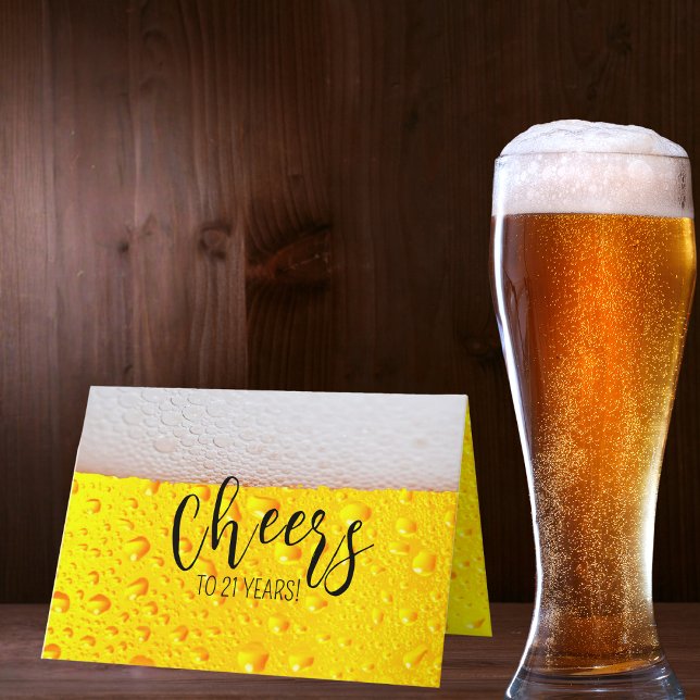 Carte À 21 ans d'âge personnalisé Joyeuse Beerthday (With customizable text, this card is perfect for any celebratory occasion.)