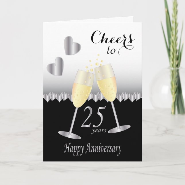 Carte À 25 ans d'anniversaire | Texte DIY (Devant)
