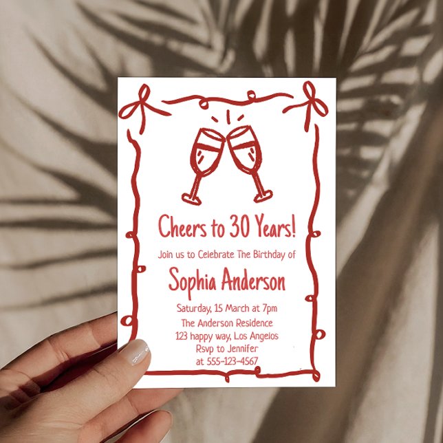 Carte « À 30 ans » dessinée à la main           (Créateur téléchargé)