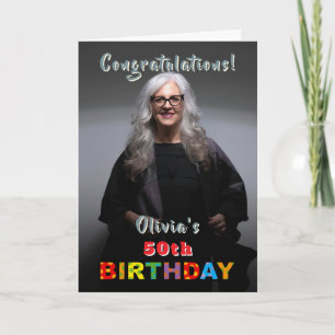 Carte À 50 ans, félicitations avec photo personnalisée d