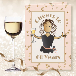 Carte À 60 ans, à sa santé pour son anniversaire Glitter