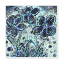 Carte à aimants Fleurs lumineuses minimalistes con