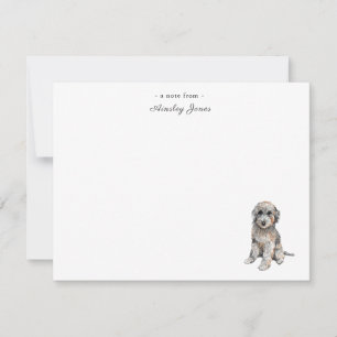 Carte à billet plat pour chien mignonne Grey Doodl