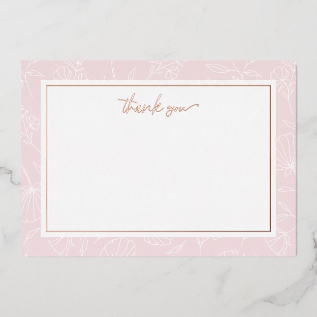 Carte à billets à Merci floral blanc délicat (Recto)