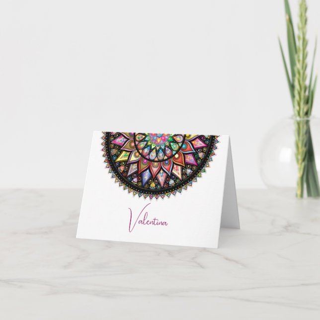 Carte à billets inspirée de Mandala, Inde (Devant)