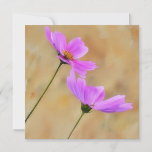 Carte à billets plats rose Cosmos Floral Art Flat