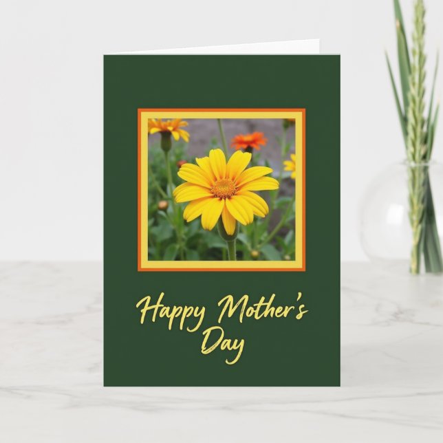 Carte à Cadre Floral Doré (Devant)