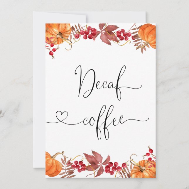 Carte à café Fall Decaf (Devant)