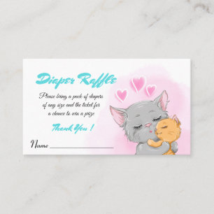 Carte à carreaux rose Baby shower de chats mignon,