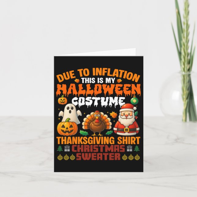 Carte A Cause De L'Inflation C'Est Mes Costumes D'Hallow (Devant)