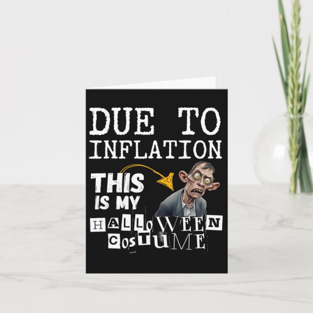 Carte A Cause De L'Inflation C'Est Mon Halloween Zombie  (Devant)