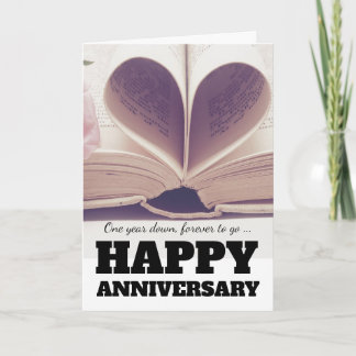 Carte à cœur en papier pour le premier anniversair