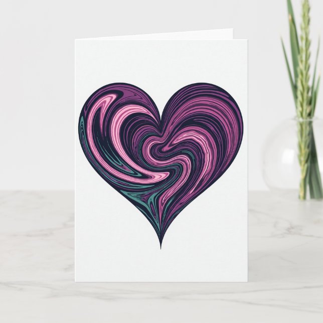 Carte à cœur en spirale simple (Devant)