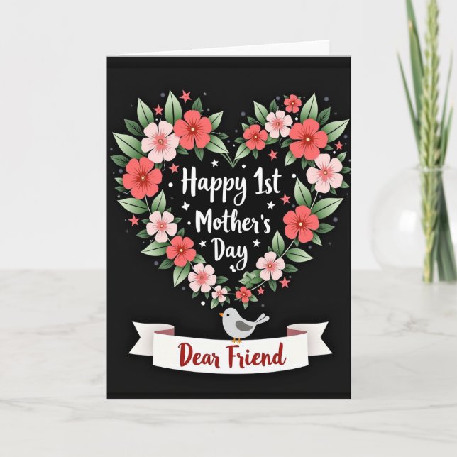 Carte à cœur floral lumineux (Devant)