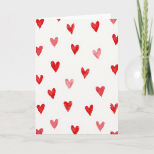 Carte à coeurs peints simples