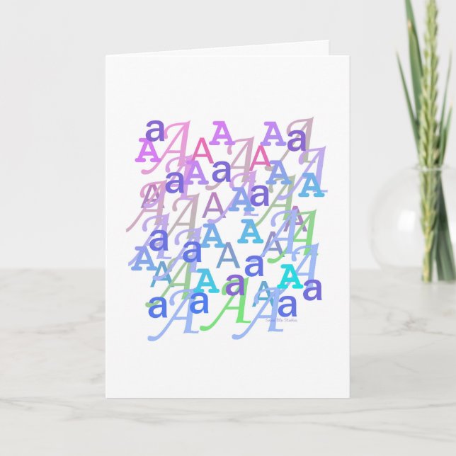 Carte "A" Confettis de Lettres (Devant)
