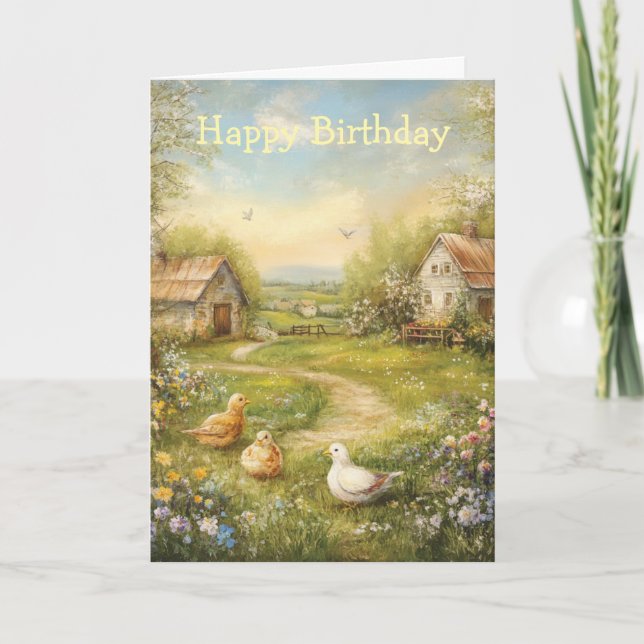 Carte A Country Farmhouse and Barn (Devant)