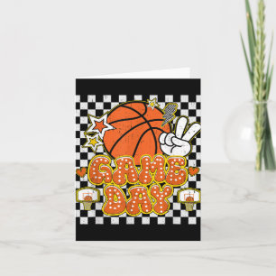 Carte à damiers Jour Jeu Cute Coquette Bow Basketball Wo