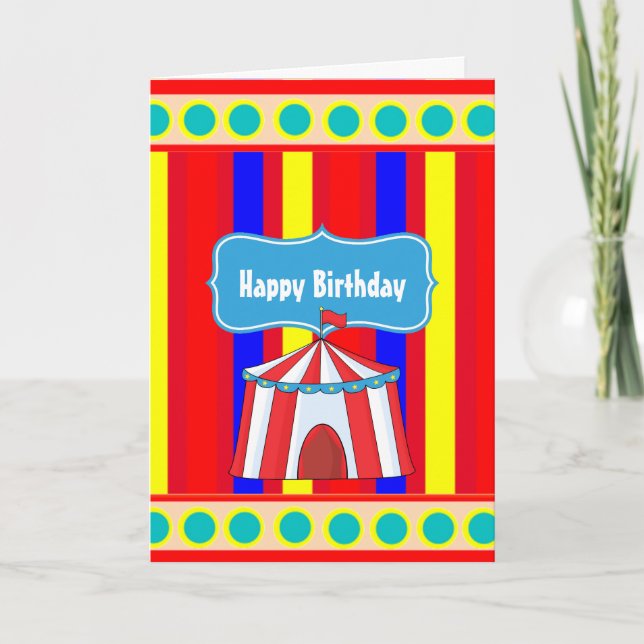 Carte A Day at the Circus Kids Party Personalized (Devant)