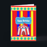 Carte A Day at the Circus Kids Party Personalized<br><div class="desc">See the full range of matching Circus Party products in the collection below. Images used on this item are licensed by © Graphics Factory.com</div>