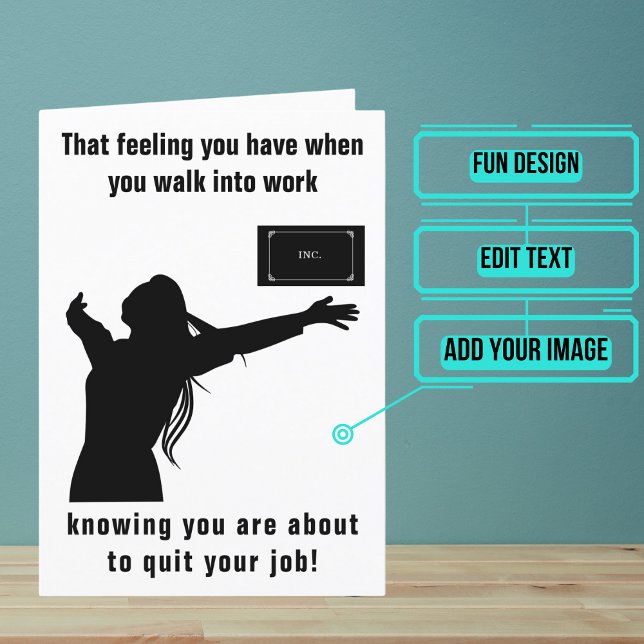 Carte À deux doigts de quitter votre emploi Femme (Looking for the perfect card for that friend who is about to quit/leave their job?)