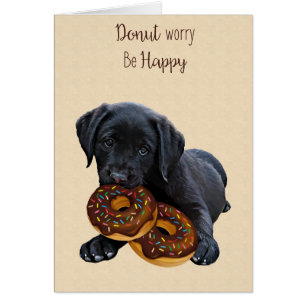 Carte à Donut Black Lab - Carte à Donut Chien