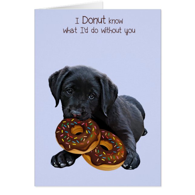 Carte à Donut Black Lab - Carte à Donut Chien (Devant)