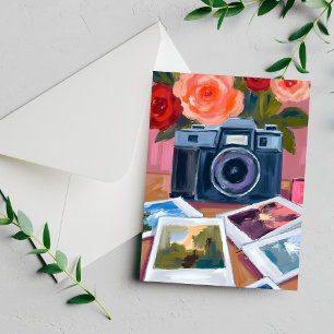 Carte à effet aquarelle nostalgique de photos d'ap