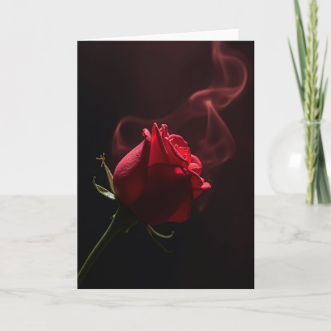 Carte à effet de fumée de rose romantique (Devant)