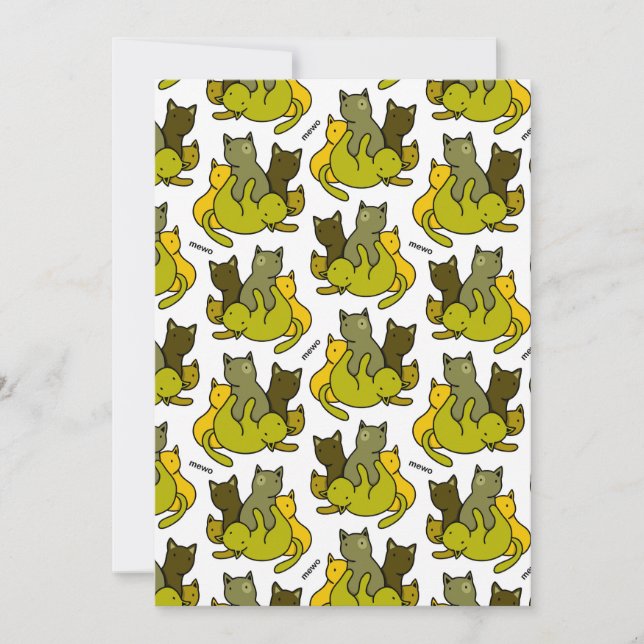 Carte à Faire-part platChatonsOlive (Devant)