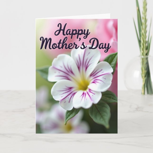 Carte à Fleur avec Veines Magenta (Devant)